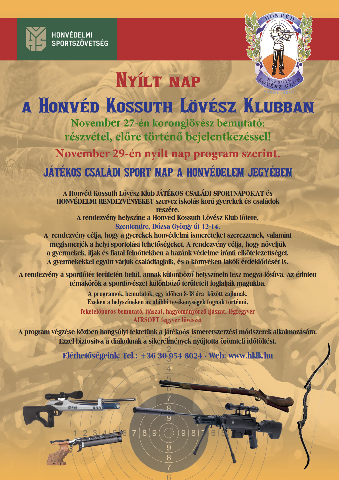 Honvéd Kossuth Lövész Klub nyílt nap